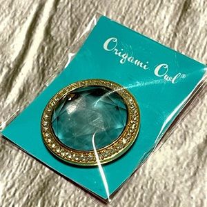 Origami Owl Medium Gold Pave Prism Face